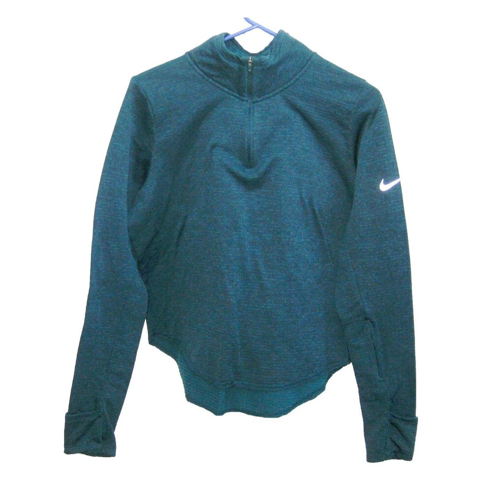 NIKE Running Women's (Size Medium) Blue Athletic Long Sleeve 1/4 Zip Dri-Fit Top